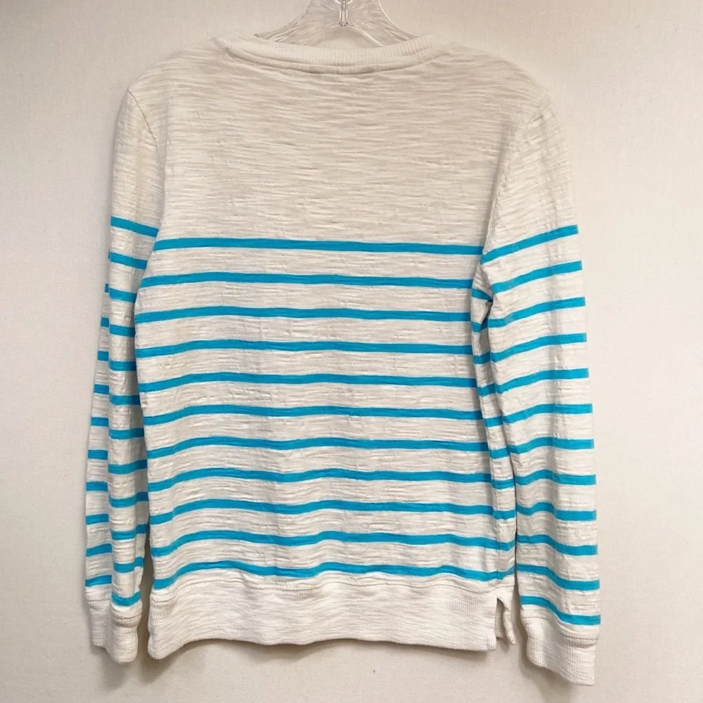 Banana Republic Factory Top Womens Sz Small Lightweight Cotton Stripe Nautical - Picture 2 of 8